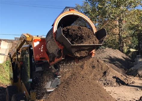 dirt tumbler skid steer|skid steer top soil screener.